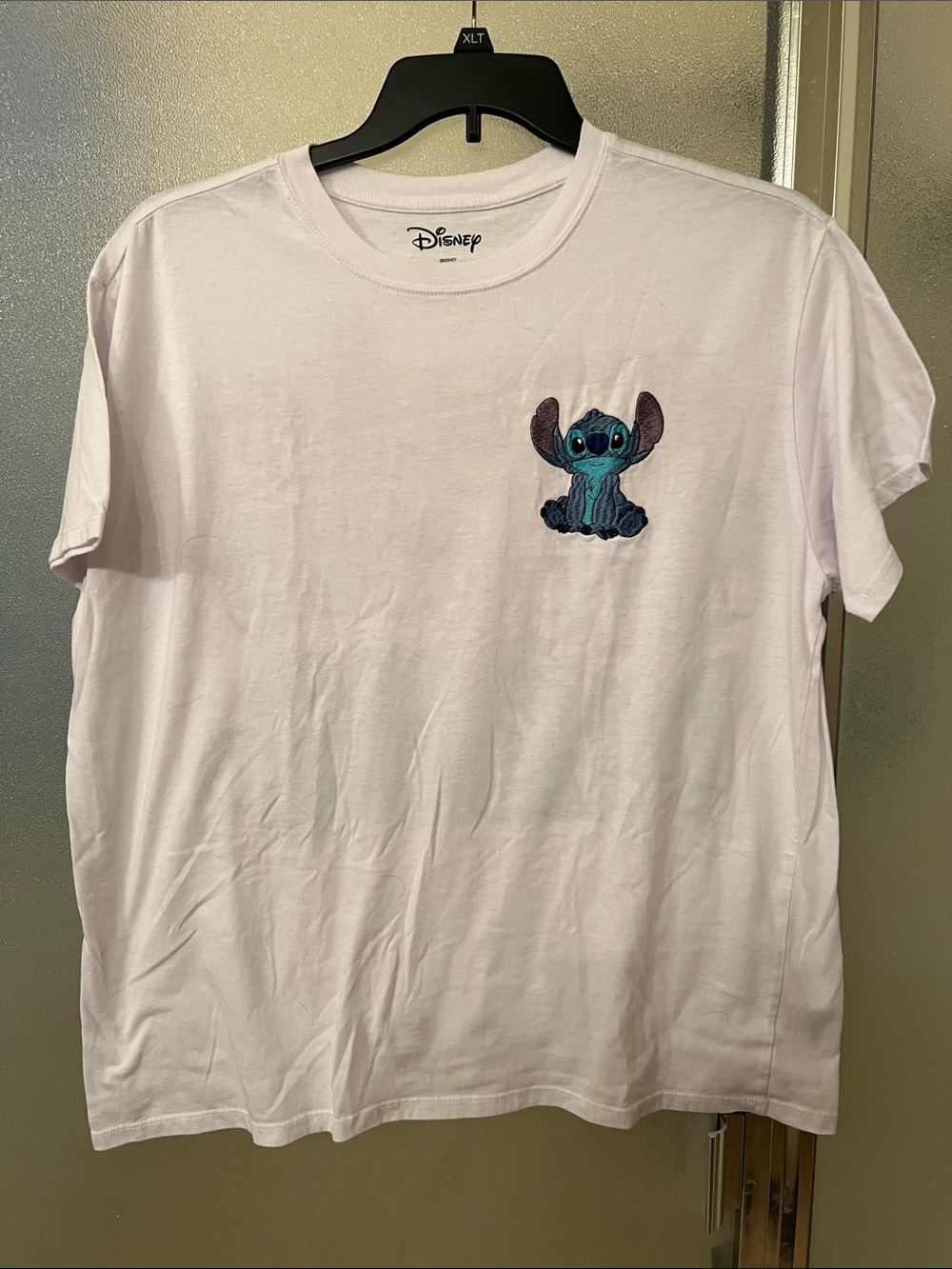 Disney White Oversized Tee with Embroidered Stitch Patch